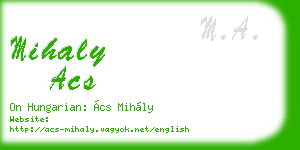 mihaly acs business card